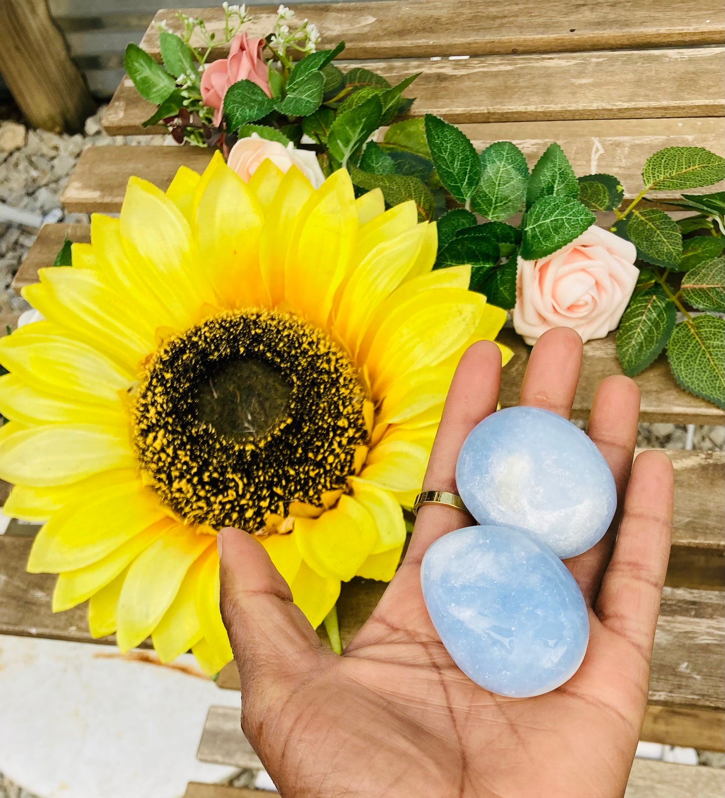 Celestite Large Palm stone